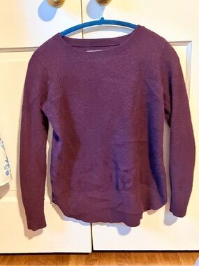 Plum Crewneck Lightweight Knit Sweater